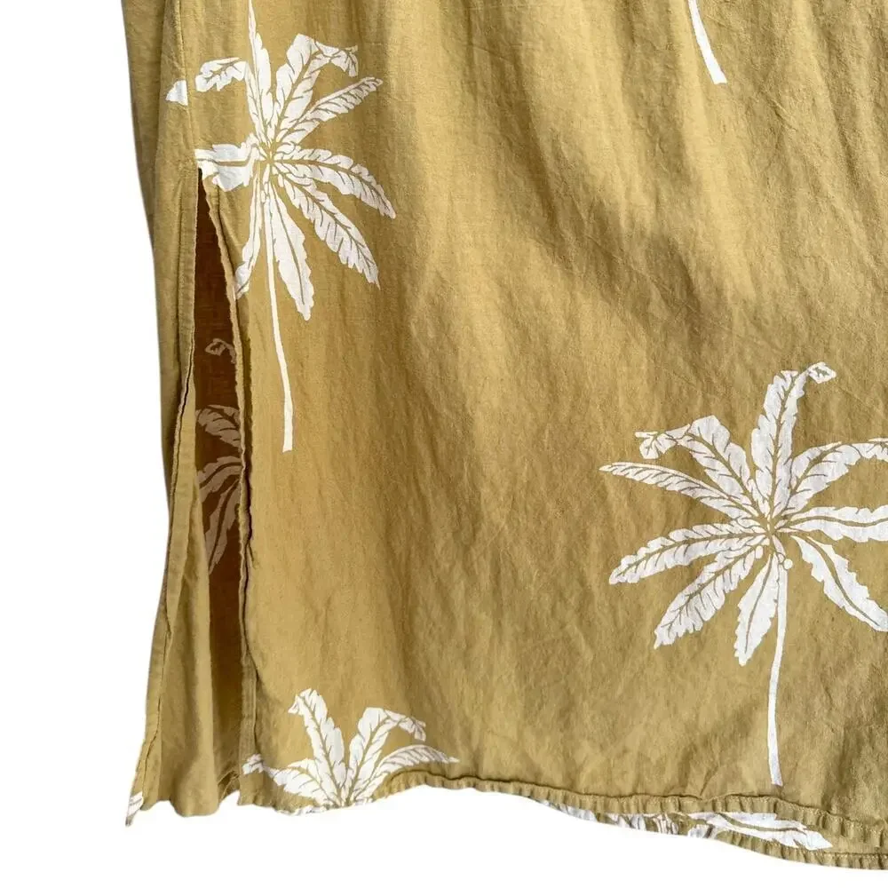 Anthropologie Celandine Linen Blend Strapless Drop-Waist Midi Dress Size XL